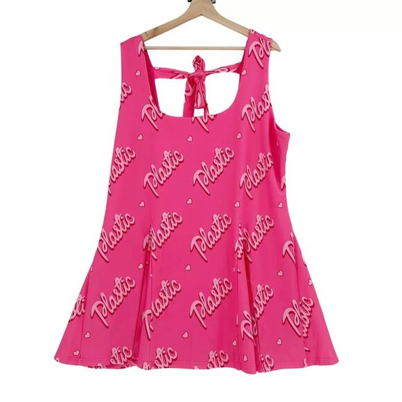 Sugar Thrillz Women Life Is Plastic Mini Dress Plus Size 3X Pink Cosplay Kidcore - Picture 1 of 8